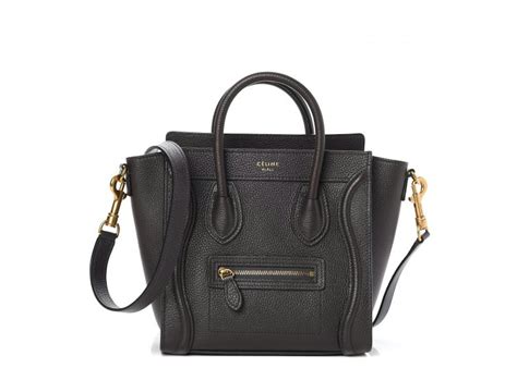 celine liquorice luggage ink|CELINE Drummed Calfskin Nano Luggage Liquorice.